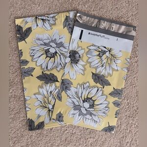 Yellow Floral Polymailers - set of 20